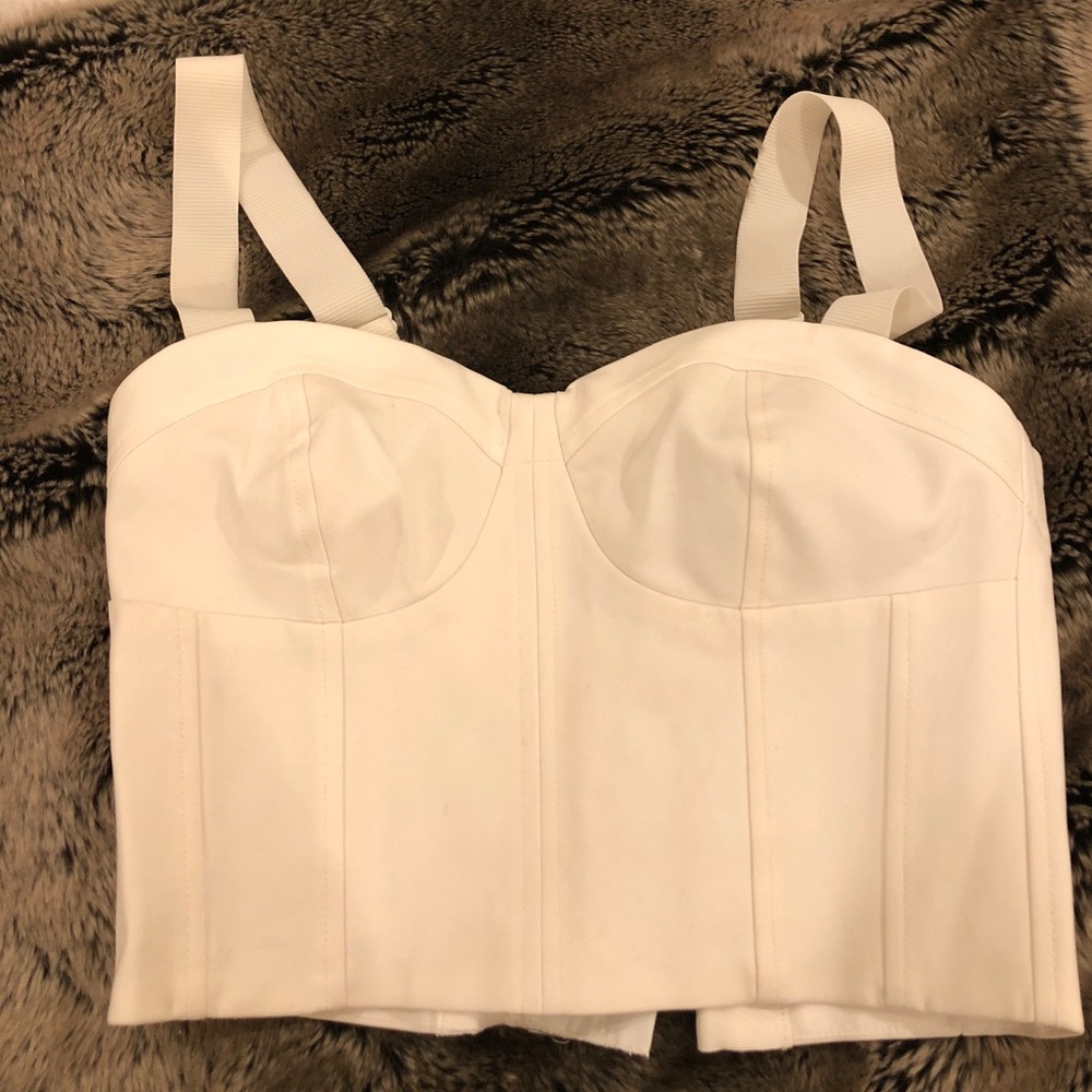 Club Monaco white crop corset 00
